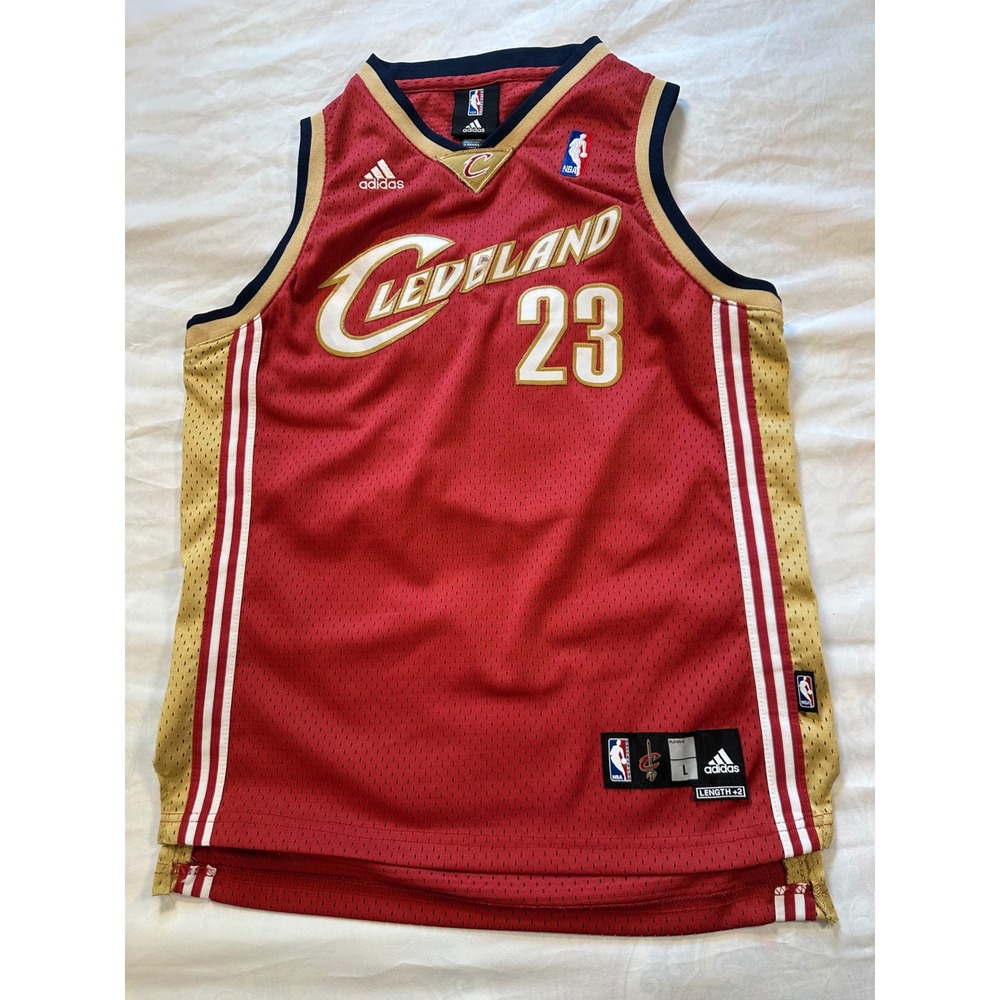 Adidas LeBron James Cleveland Cavaliers Jersey Youth L Wine Red NBA 23 Stitched